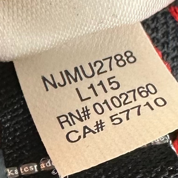 Kate Spade Avery Black/Red Diamond Print Ankle Crop Pants SZ 2 - Picture 7 of 8